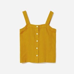 Everlane Linen Picnic Top in Green Opal